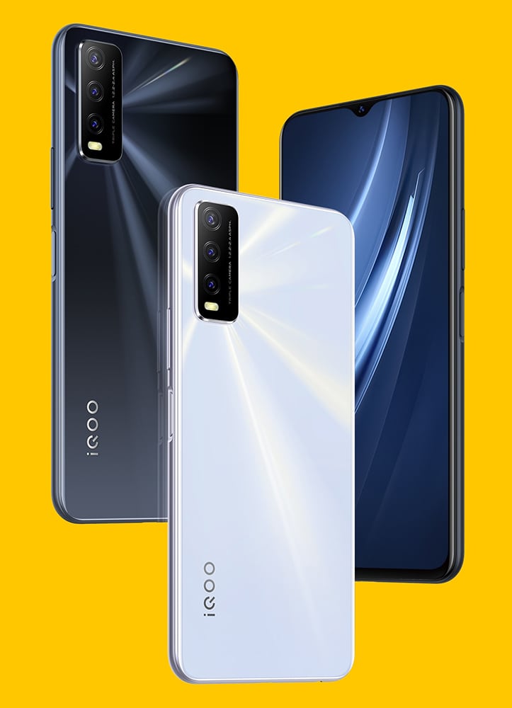 Render oficial del diseño frontal y dorsal del Vivo iQOO U1x.