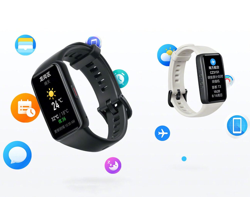 Render oficial del diseño frontal del Huawei Honor Band 6.