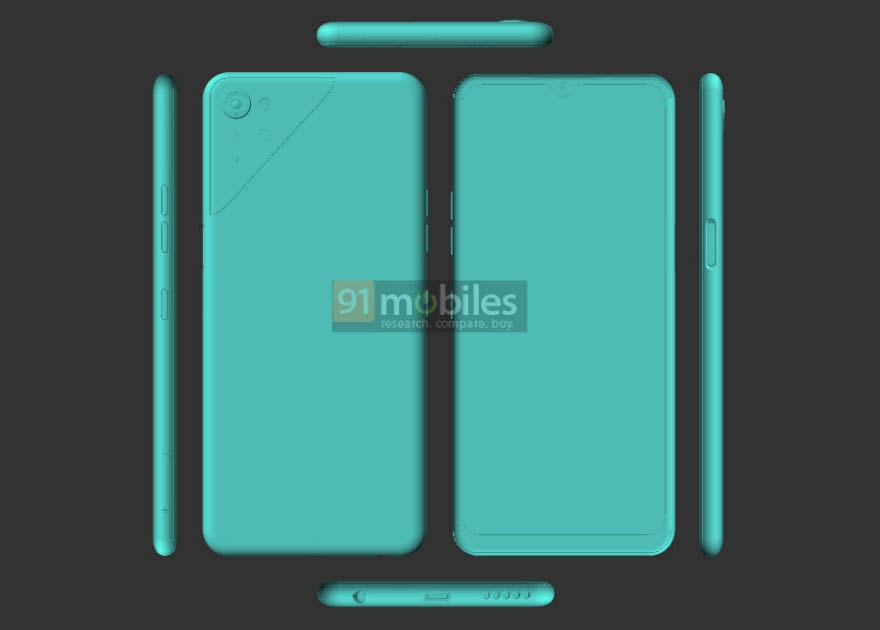 Render 3D confeccionado por 91 Mobiles del diseño completo del LG Q63.