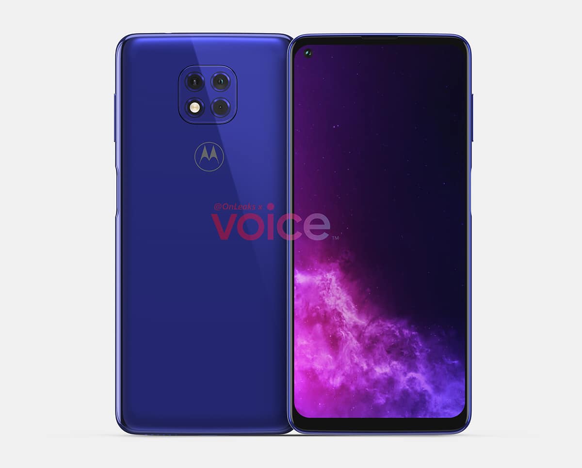 Render 3D conceptual del diseño frontal y dorsal de Motorola Moto G10 Play.