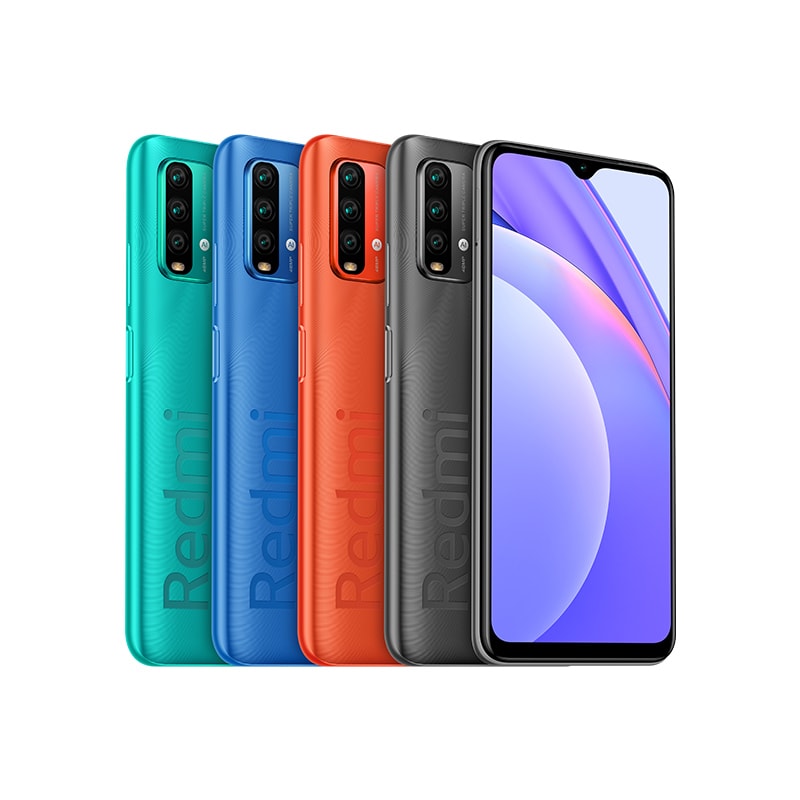 Render oficial del diseño frontal y dorsal del Xiaomi Redmi Note 9 4G.