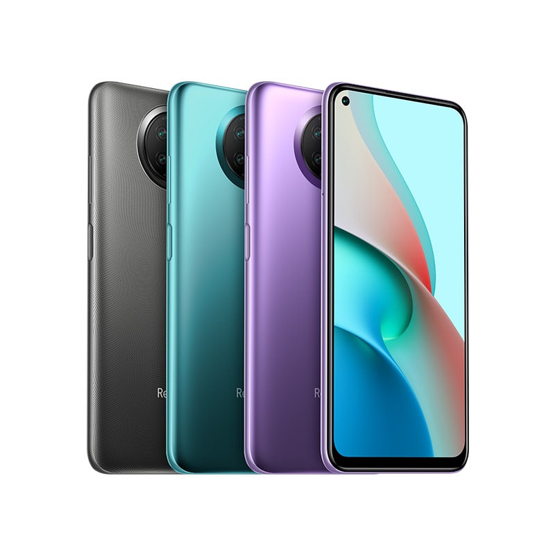 Render oficial del diseño frontal y dorsal del Xiaomi Redmi Note 9 5G.