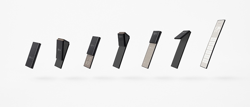 Ilustración del diseño del foldable de tres bisagras de OPPO y Nendo.