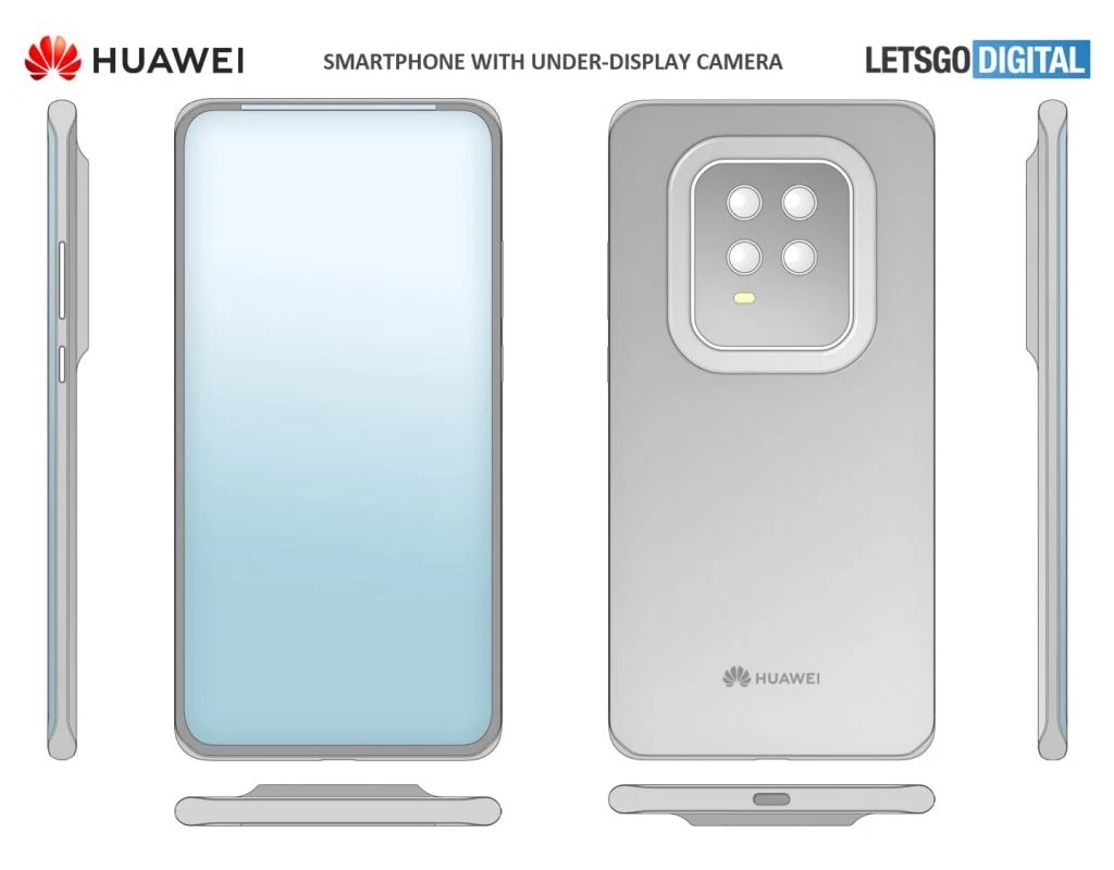 Patente del diseño completo del flagship de Huawei con cámara intra-display.
