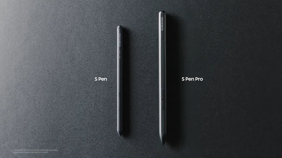 Ilustración promocional del nuevo S Pen posando junto al S Pen Pro.