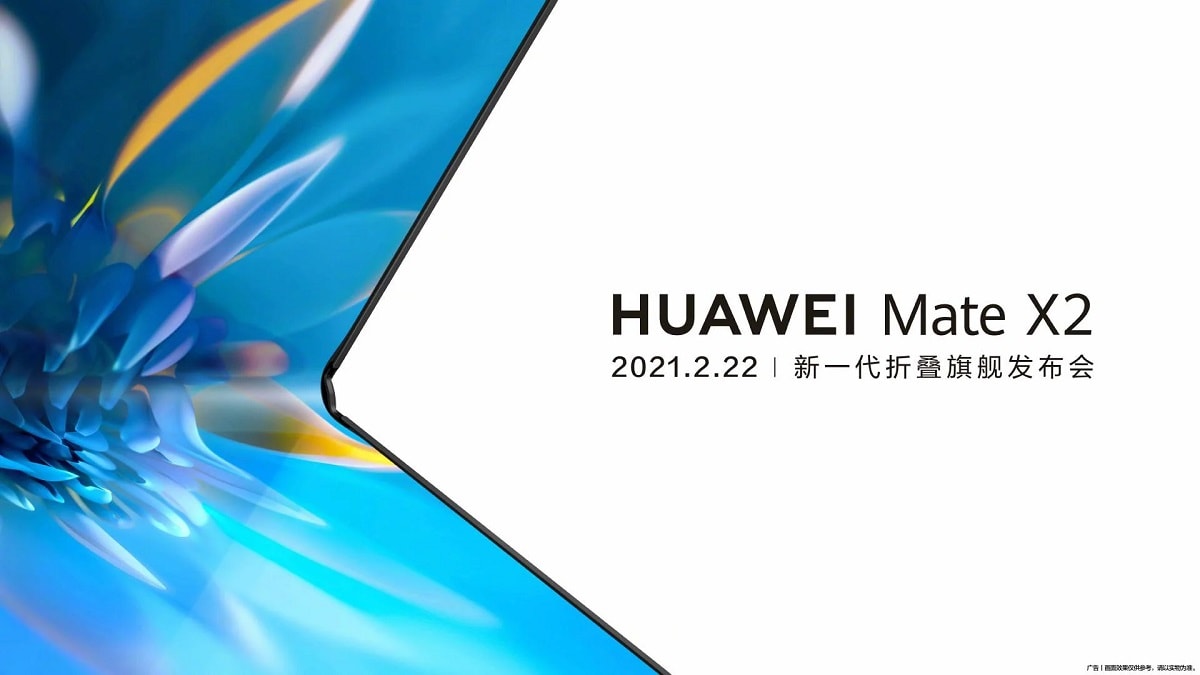 Póster oficial del anuncio del Huawei Mate X2.