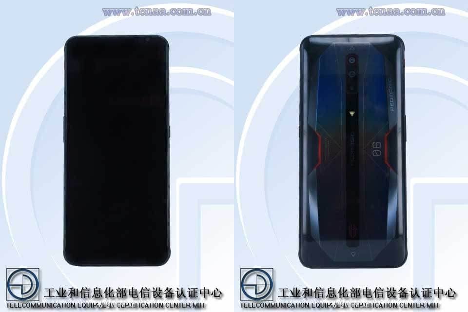 Render del diseño frontal y dorsal del ZTE Nubia Red Magic 6.
