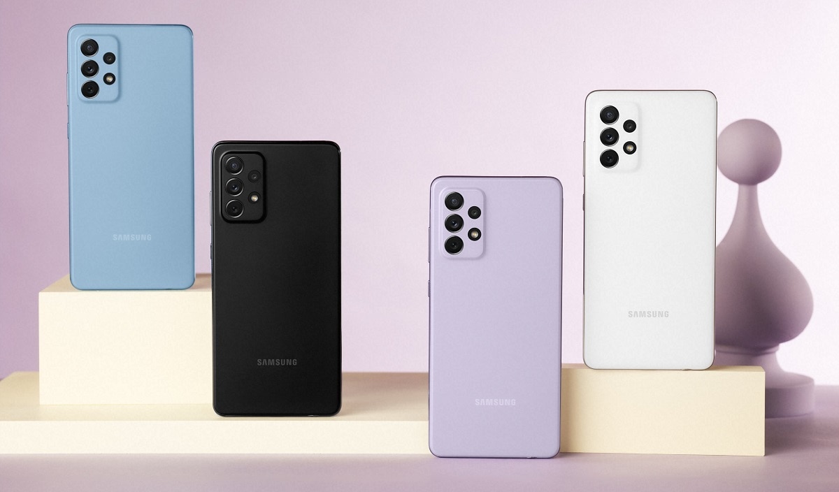 Render oficial de los colores de partida de los Samsung Galaxy A72.