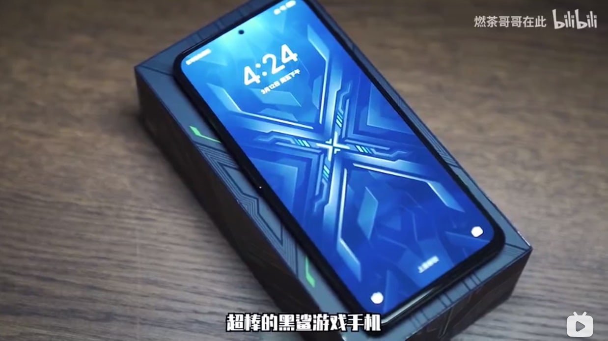 Captura de pantalla del Xiaomi Black Shark 4 en un video filtrado en Bili Bili.