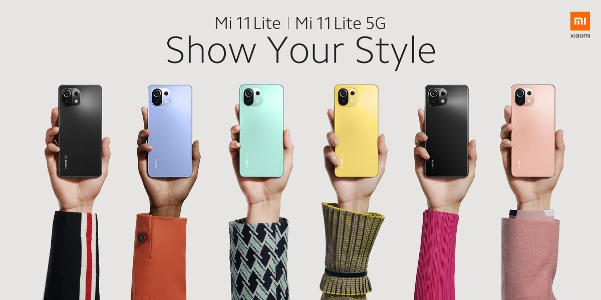 Render oficial de los colores de partida de Xiaomi Mi 11 Lite y Mi 11 Lite 5G.