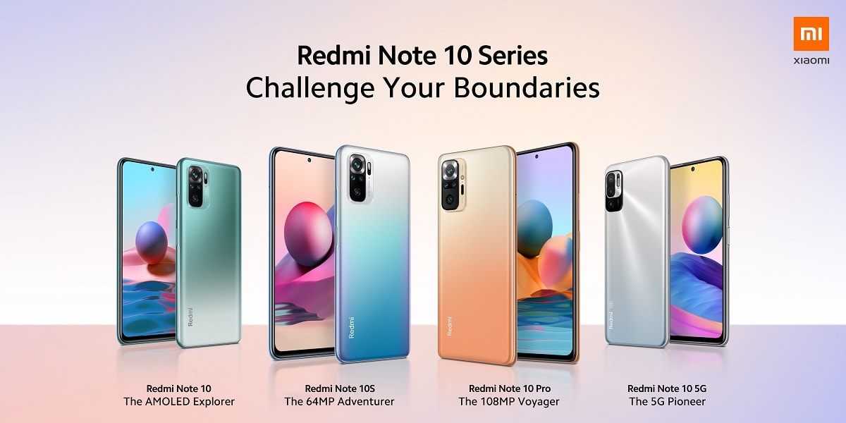 Infografía oficial de la serie Redmi Note 10 lanzada en occidente.