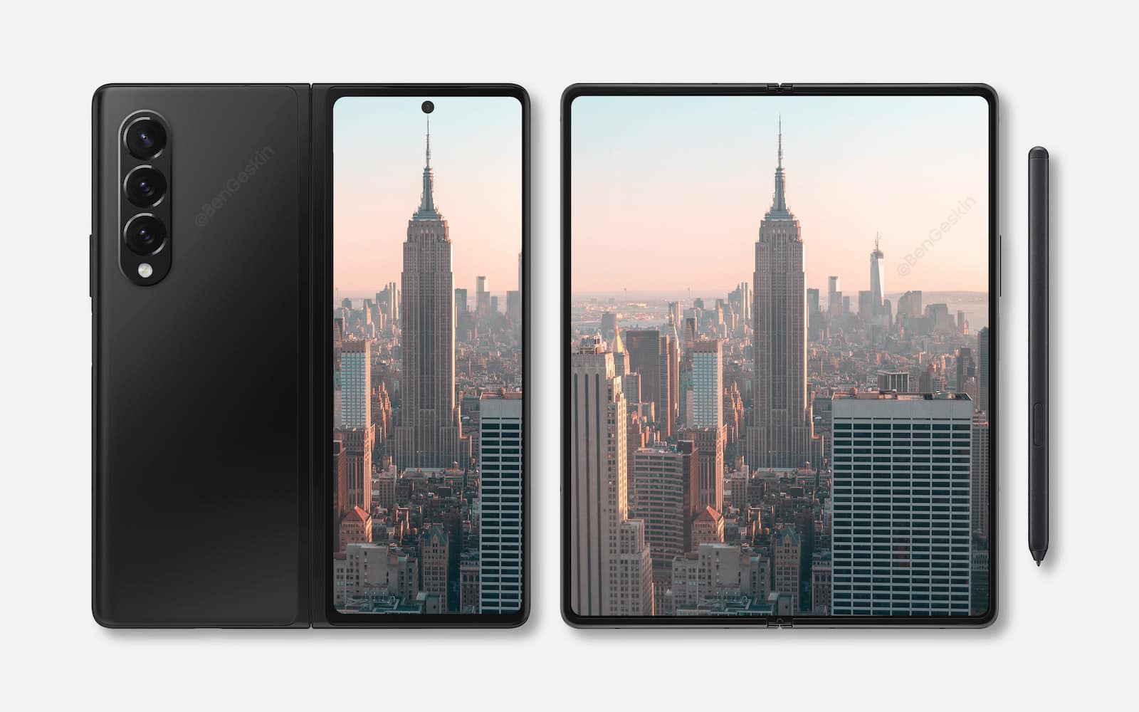 Samsung Galaxy Z Fold 3 en render conceptual