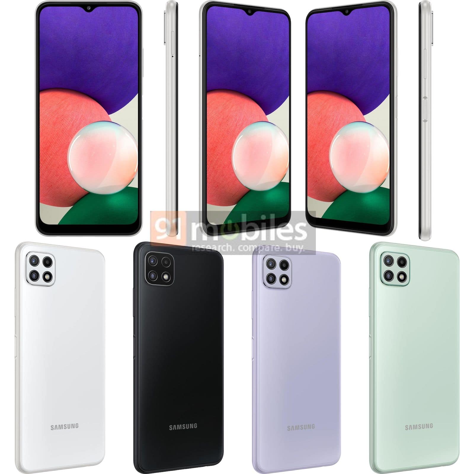 render del Samsung Galaxy A22 5G