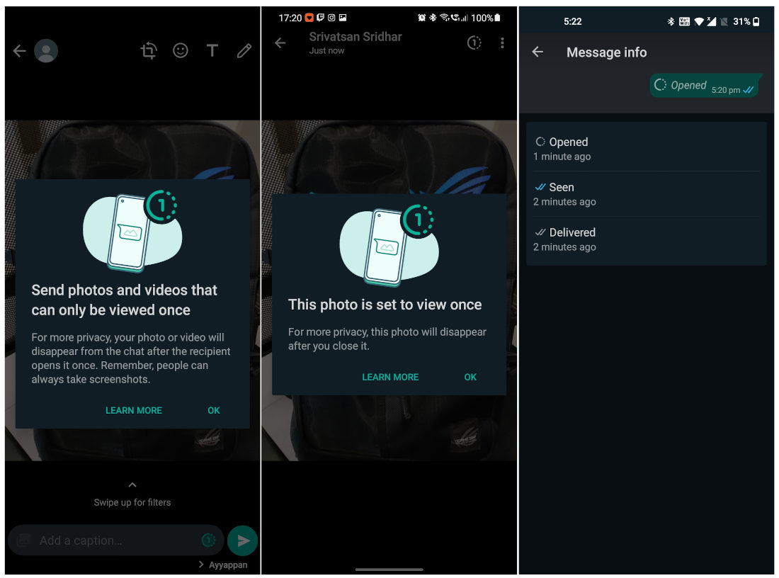 WhatsApp mensajes vistos una vez