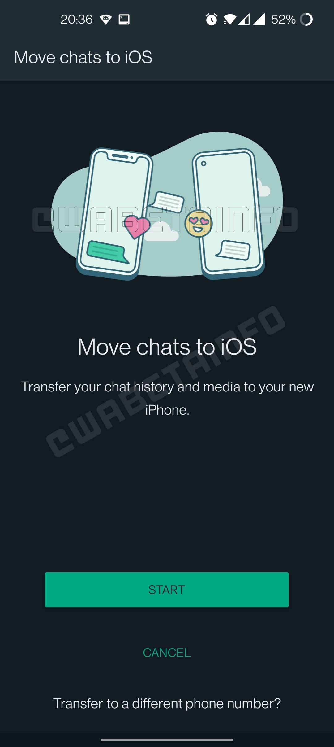 Whatsapp migrar chats de Android a iOS
