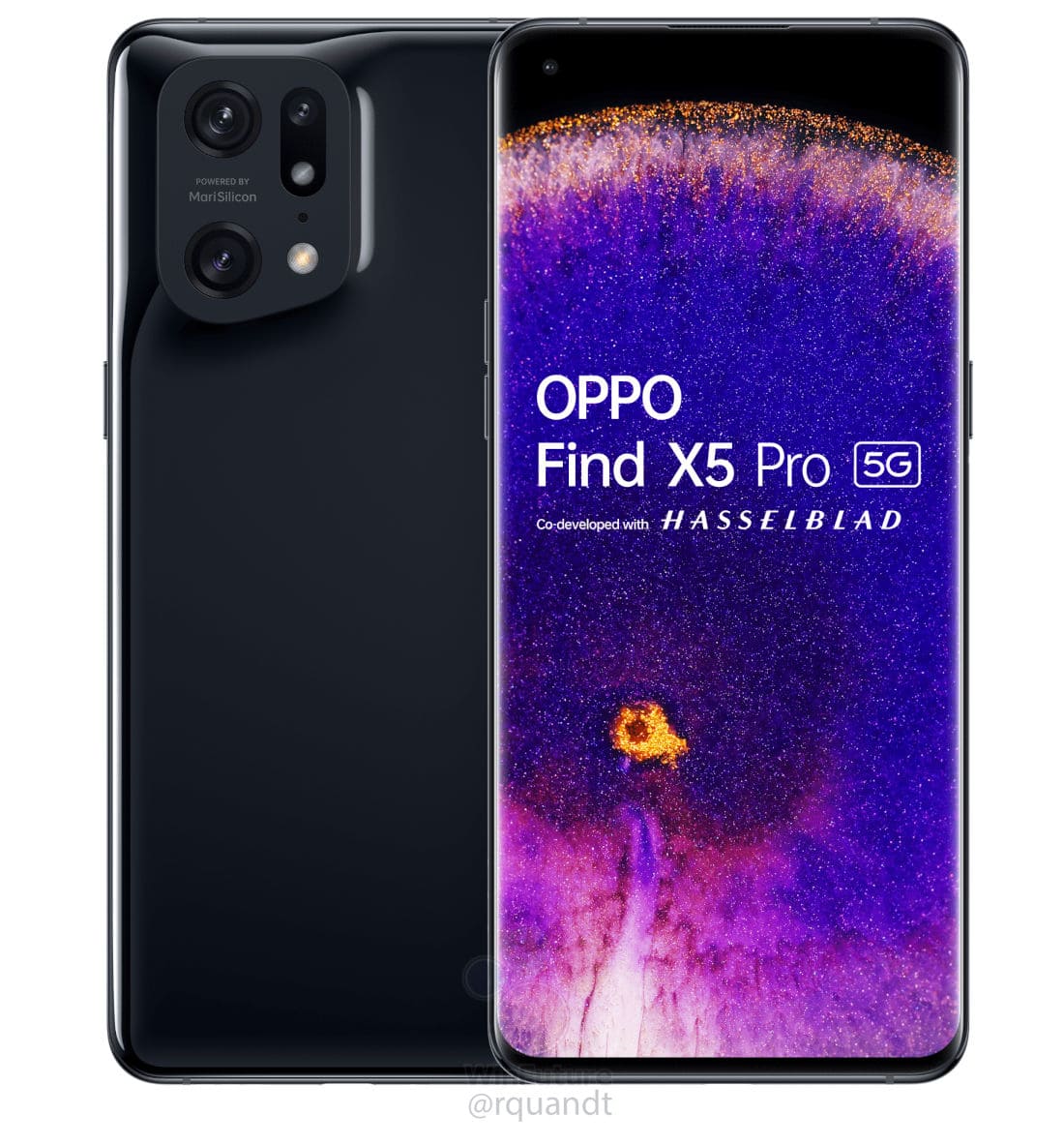 OPPO Find X5 Pro filtrado en color negro