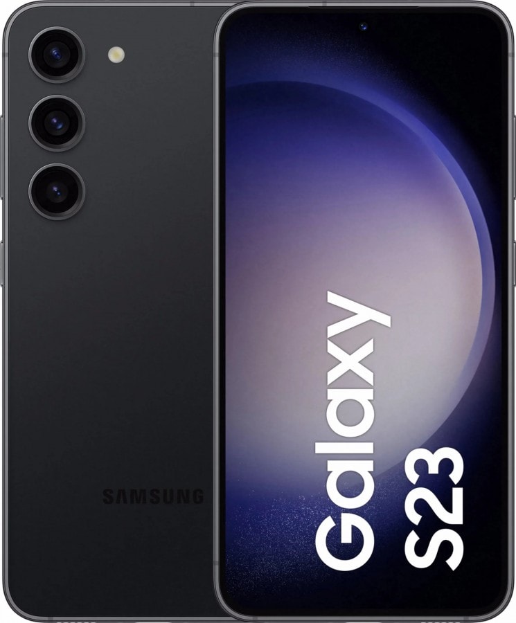 Samsung Galaxy S23 filtrado de frente en color negro