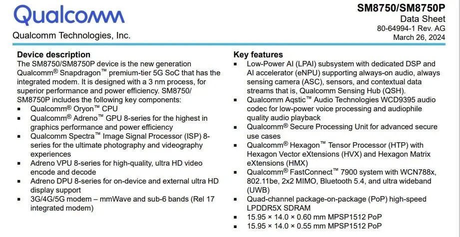 Snapdragon 8 Gen 4 especificaciones