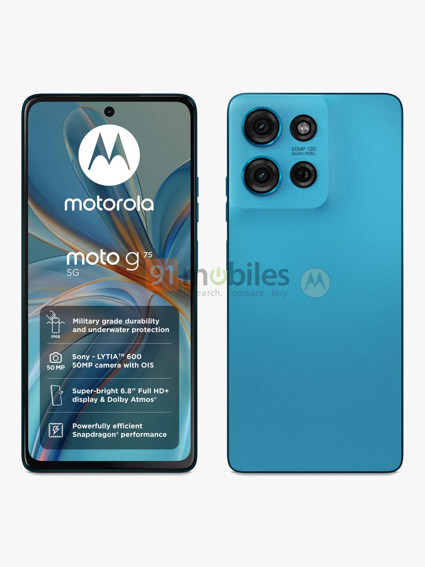 Moto G75 filtrado en azul