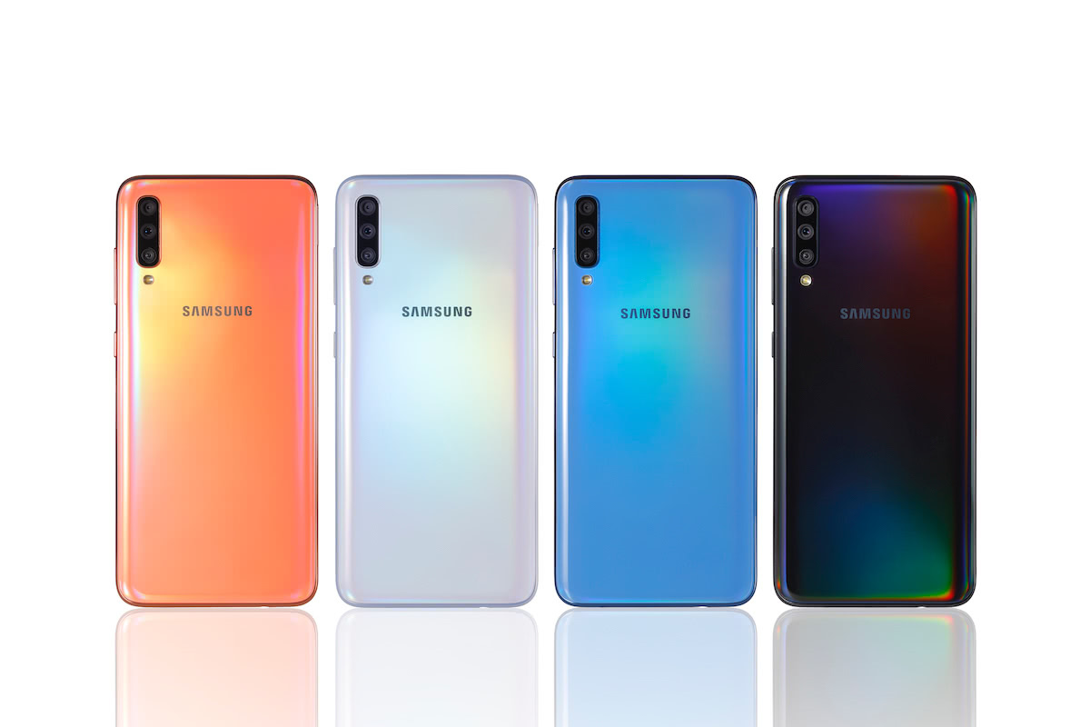 Samsung Galaxy A70, opciones de colores